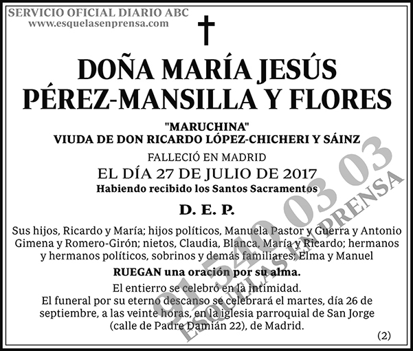 María y Jesús Pérez-Mansilla y Flores